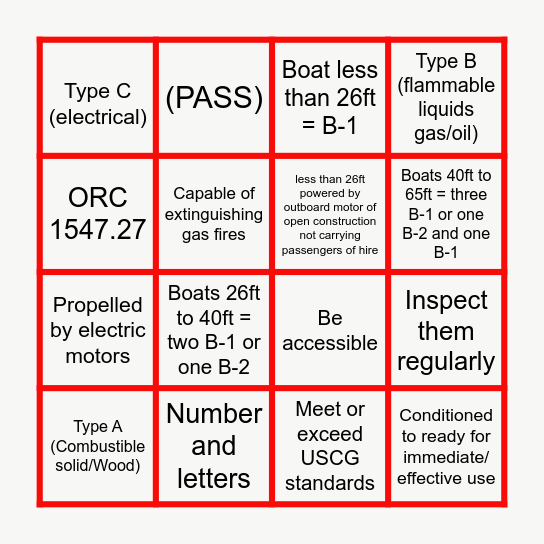 FIRE EXTINGUISHER Bingo Card
