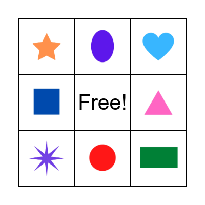 2D Shapes Bingo Card