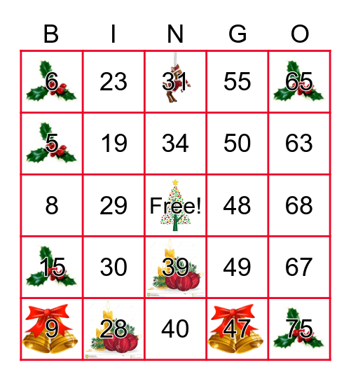 HAPPY HOLIDAYS! Bingo Card