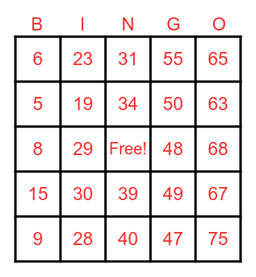 HAPPY HOLIDAYS! Bingo Card