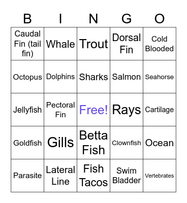 Fish Bingo! Bingo Card