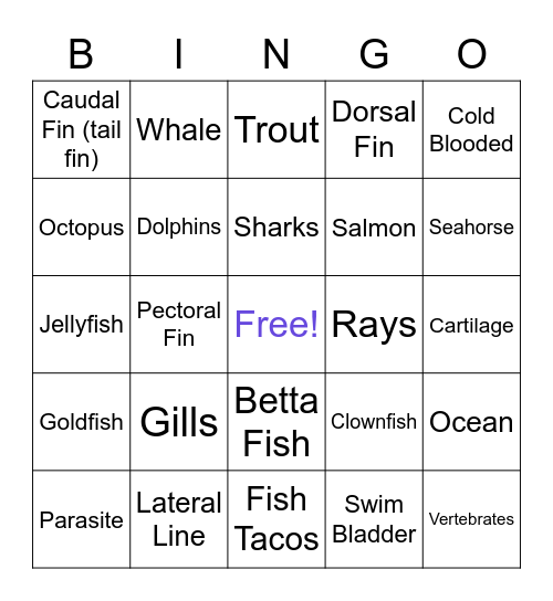 Fish Bingo! Bingo Card