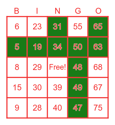 HAPPY HOLIDAYS! Bingo Card