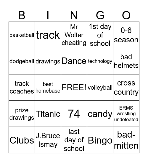 Year in Review 2015 Bingo Card