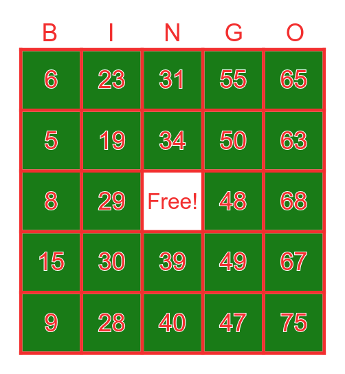 HAPPY HOLIDAYS! Bingo Card