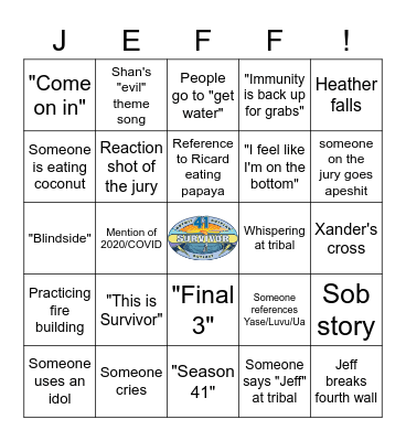 Survivor 41 Finale Bingo Card