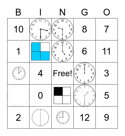 1st Grade Math Bingo Card