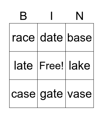 Phonics 4: U1 & U2 Bingo Card