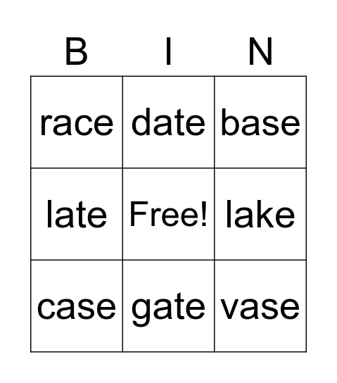Phonics 4: U1 & U2 Bingo Card
