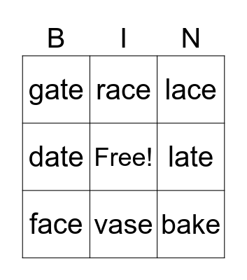 Phonics 4: U1 & U2 Bingo Card