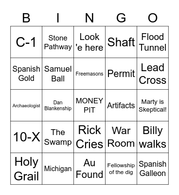 THE CURSE OF OAK ISLAND BINGO Card