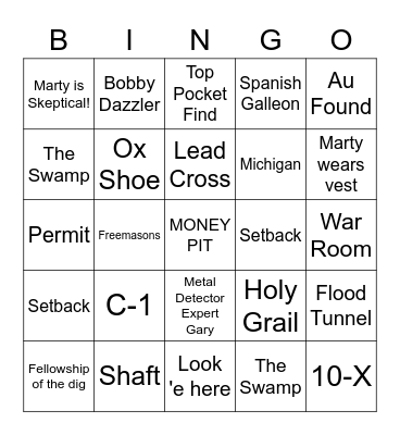 THE CURSE OF OAK ISLAND BINGO Card