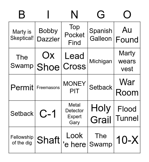 THE CURSE OF OAK ISLAND BINGO Card