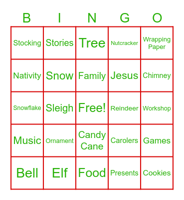 Christmas Bingo Card