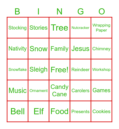 Christmas Bingo Card