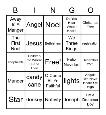Christmas Bingo Card