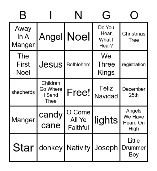 Christmas Bingo Card