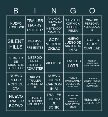 THE GAME AWARDS - SORTEO Bingo Card