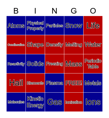 Matter Bingo Card