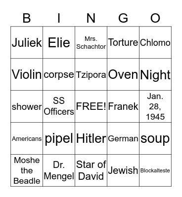 NIGHT Bingo Card