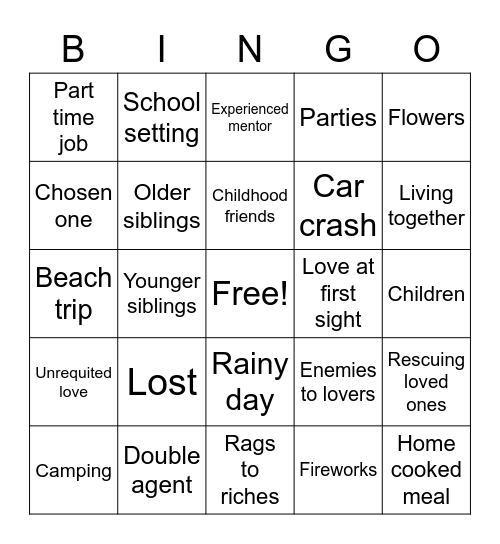 Daydream Bingo Card