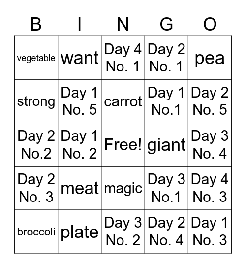 Unit 11 Vocab & Book 2 Unit 5 Key Sentences Bingo Card