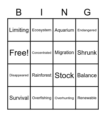 Science Words Bingo Card