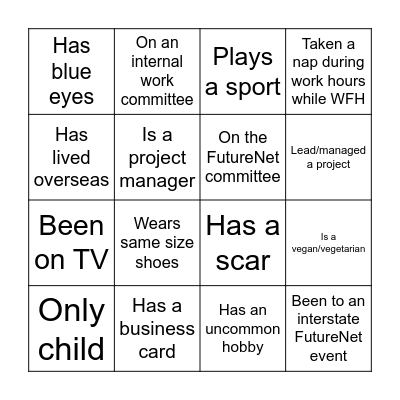 FutureNet Melbourne - Summer Soiree 2021 Bingo Card