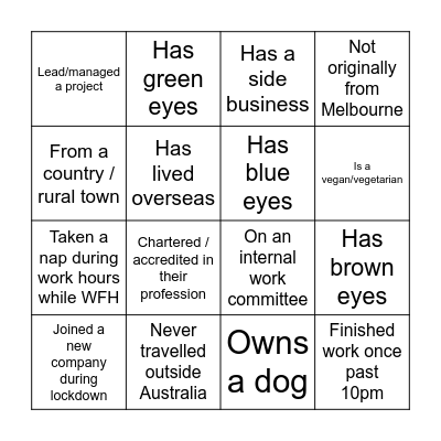 FutureNet Melbourne - Summer Soiree 2021 Bingo Card