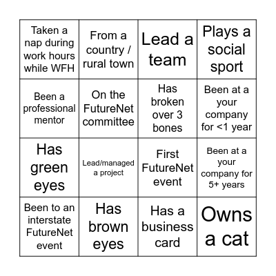 FutureNet Melbourne - Summer Soiree 2021 Bingo Card