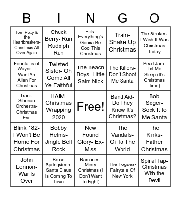 Total-Quiz.com Trivia Presents: Radio Bingo Rock-n-Roll Holiday Bingo Card
