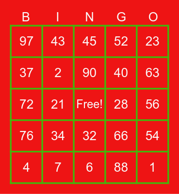 Xmas Games For Koda & Commune Bingo Card