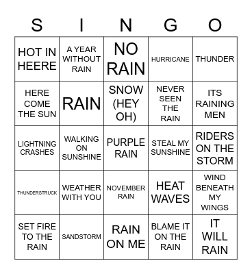 712 TAKE THE WEATHER WITH YOU Bingo Card