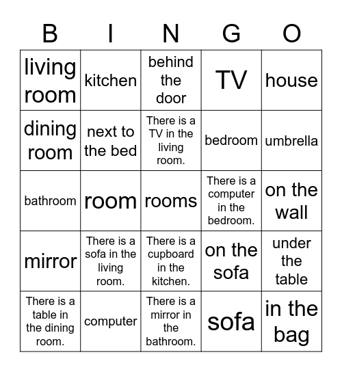 Speaking and Reading Review Units 6 and 7 Bingo Card