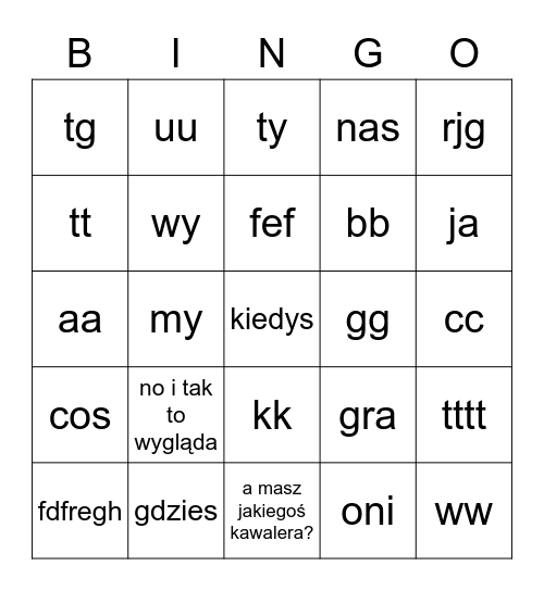 Święta Bingo Card