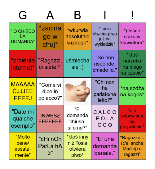 LA RÓŻA Bingo Card