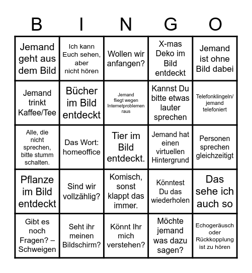 X.mas-Zoom -Bullshit-Bingo Card