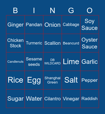 WHATS COOKING? Bingo Card