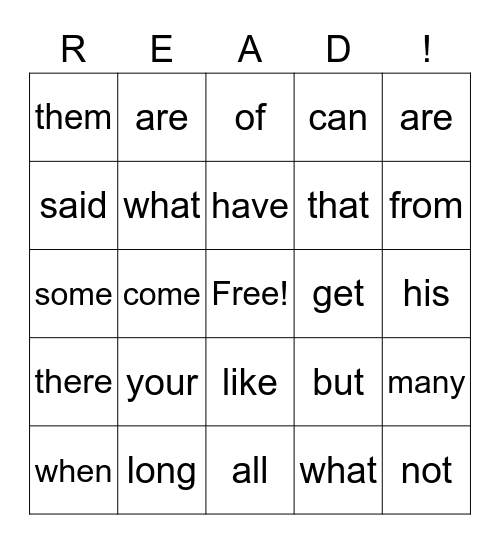 HFW BINGO! Bingo Card