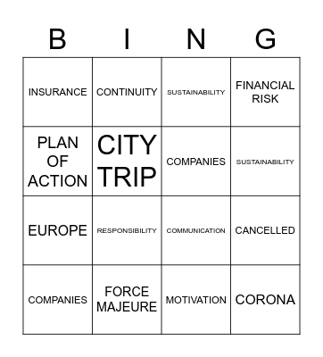 GM bingo Card