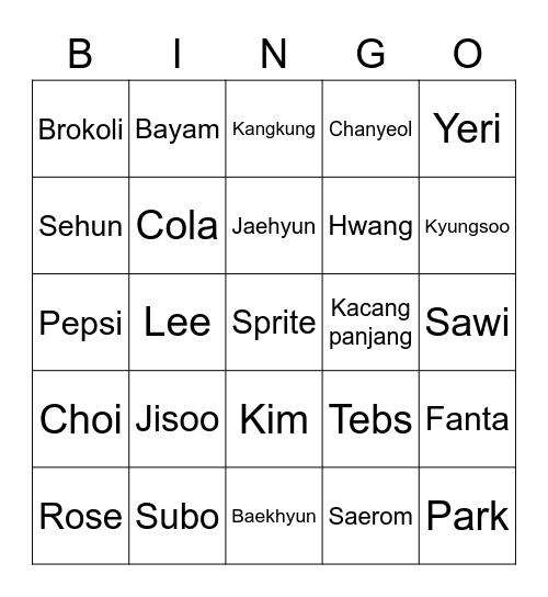 BINGO MANSION Bingo Card