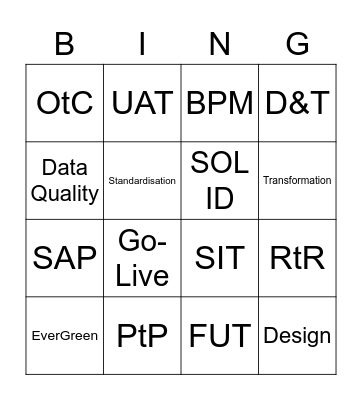 SHARP-X Bingo Card