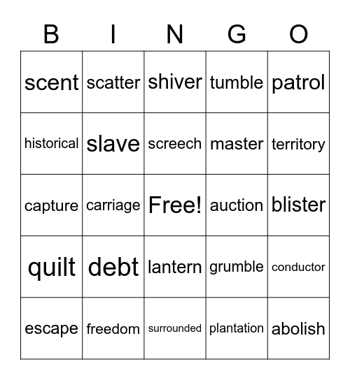 The Road To Freedom Bingo Card