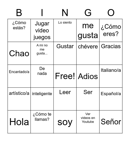 Aaron Zheng Bingo Card