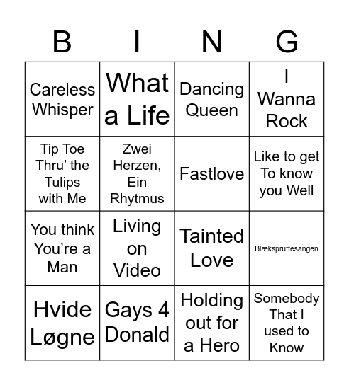 Madklubbens Jule-Bingo Card