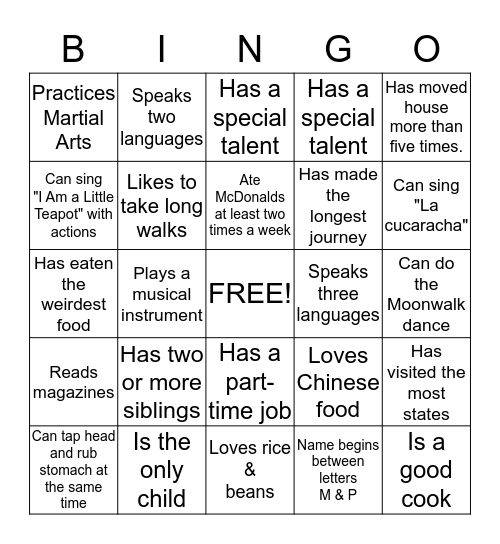 FIND SOMEONE WHO... Bingo Card