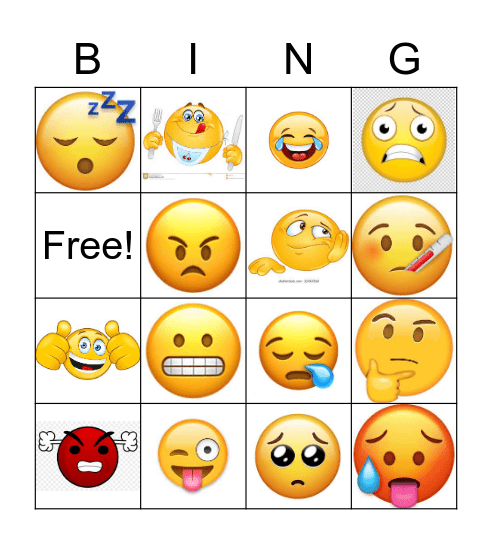 Emotions Bingo Card