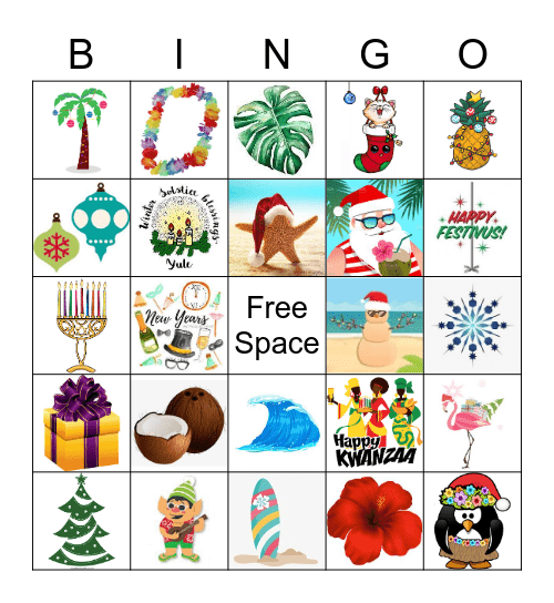 Happy Huladays Bingo Card