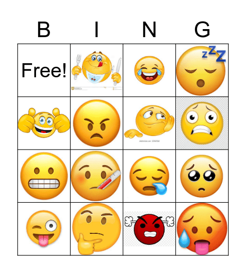 Emotions Bingo Card