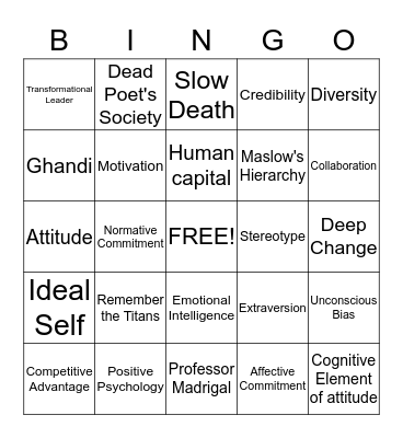 Management 300 Bingo Card